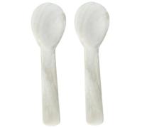 Caviar Spoons 2Pcs Mother of Pearl Spoon 3.5'' Caviar Spoons with Round Handle Caviar Server Spoon for Caviar, Egg, Ice Cream, Coffee, Restaurant Serving Kitchen