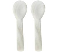 Caviar Spoons 2Pcs Mother of Pearl Spoon 3.5'' Caviar Spoons with Round Handle Caviar Server Spoon for Caviar, Egg, Ice Cream, Coffee, Restaurant Serving Caviar Spoons