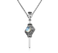 CAVIEA Fantasy Sword Wand Necklace for Men - Mystic Resin Orb Pendant with Medieval Blood Pact Design, Enchanted Handmade Magic Jewelry, Wizard Core Amulet
