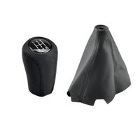 CAVINBDZ 5 6-Speed Gear Shift Knob MT Leather Shifter Lever Arm Headball for Mazda 3 BK BL 5 CR CW 6 II GH CX-7 ER MX-5 NC III 23(5 Speed-Black Set)