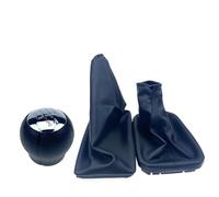 CAVINBDZ 5 Speed Manual Gear Shift Knob Leather Gaiter Boot Cover Handbrake Case for Opel for Corsa C for Tigra B for Combo C(Chrome 3Pcs)