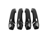 CAVINBDZ Car Exterior Side Door Handle Cover Trims Sticker for MG for ZS 2017 2018 2019 2020 2021 2022 (Carbon 4 Holes)