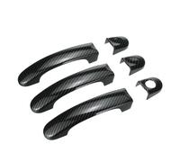 CAVINBDZ Car Outside Exterior Door Handle Cover Set for VW for Transporter T5 T6 for Caddy Van (Carbon Fiber Texture)
