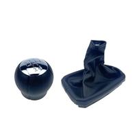 CAVINBDZ for Opel for Corsa C for Tigra B for Combo C 5 Speed Manual Gear Shift Knob Leather Gaiter Boot Cover Handbrake Case(Chrome 2Pcs)