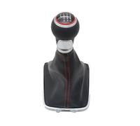CAVINBDZ for VW for Tiguan 5N 2007 2008 2009 2010 2011 6 Speed Car Gear Stick Level Shift Knob with Gear Shift Knob Gaiter Boot(Red)