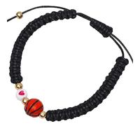 Caviquen Basketball Bracelet, Adjustable Charm Braided Handmade Jewelry Sports Gifts for Team Player, One Size, Nylon, no gemstone