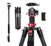 CAVIX 62" Professional Carbon Fiber Camera Tripod, Tripod & Monopod 2 in 1, Lightweight Travel Tripod with 360° Ball Head and Arca-Swiss QR Plate, 22lbs/10kg Load for DSLR Video Travel Photography
