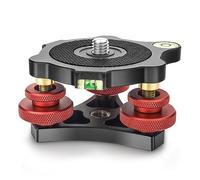 CAVIX Camera Leveler Tripod Leveling Base Tri-Wheel Head for Macro Photography Aluminum w Bubble Level 3 Axis Level with +/-5 Degree Precision Adjustment for DSLR Camera Rotator Panoramic Head LP-64
