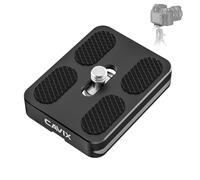CAVIX PU-50 Ultra-Thin Arca-Swiss Quick Release Plate - Lightweight Aluminum with Anti-Slip Pad, Universal 1/4″-20 Screw for DSLR/Mirrorless, Tripods, Monopod, Gimbals & Ball Head