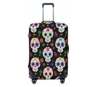 Cavizow Day of The Dead Sugar Skull Travel Luggage Cover Elastic Suitcase Covers Washable Anti Scratch Luggage Covers S-XL, Multicolor, L (Fits 25-28 in Luggage)