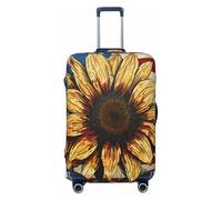 Cavizow Flower Sunflower America Flag Travel Luggage Cover Elastic Suitcase Covers Washable Anti Scratch Luggage Covers S-XL, Multicolor, XL (Fits 29-32 in Luggage)