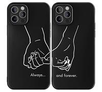 Cavka Black Matching Phone Case Compatible with - iPhone 14-6.1 inch for Couples Aesthetic Hands Cover Cute Anniversary Pinky Swear for Him Her Girlfriend Soulmate Love Saying Minimal His Hers Pair