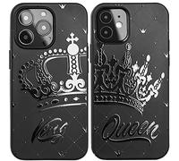 Cavka Black Matching Phone Case Compatible with - iPhone 15 Pro Max - for Couples Girlfriend Boyfriend King and Queen Crown Wedding Anniversary for Him Her Husband Wife Elegant Luxury Valentine's Day