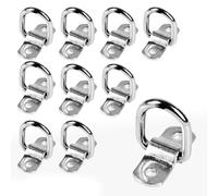 CAVO 10pcs 1/4" Stainless Steel D-Ring Tension Anchors 2400lb Heavy Duty Kit for Trailer, Camper, Pickup, Van, ATV, SUV, RV, Boat, Motorcycle, Cargo Hooks, Surface Mount Hooks, Truck, Bed Anchors