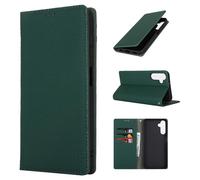 Cavor Phone Case compatible with Samsung A25 5G Case,Genuine Leather Flip Wallet Case,[3 Card Holder][Magnetic][RFID-Blocking][Lanyard],Case Cover compatible with Samsung Galaxy A25 5G - Dark Green