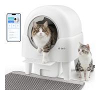 Cavrtbany Automatic Litter Box, Self Cleaning Litter Box with APP Control, Large Capacity Cat Robot for Multiple Cats, 5 Safety Sensors, 3-Minute Assembly, with Trash Bags, Litter Mat, Cat Step