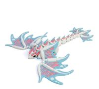 CavspkArt 1 x 3D Printed Imperial Dragon, Flexible and Lightweight, Sturdy Wings, 3D Dragon 3D Animals, Ideal for Collection and Gift, 17 x 18 cm (Blue)