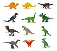 CavspkArt 12Pcs Mini Dinosaur Figures, Plastic Prehistoric Animal Models for Educational Play, Dinosaur Themed Party Decorations & Cake Toppers, Dinosaur Toys