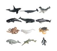 CavspkArt 12PCS Sea Animal Figures, Realistic Ocean Animals Toy Set for Kids Bath Toys