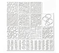 CavspkArt 15Pcs Geometric Texture Stencils for Painting - Reusable Abstract Art Stencils for Crafts, Mixed Media, Walls, Wood, Canvas, Paper, Scrapbooks, Stencil for Crafts Reusable