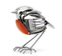 CavspkArt 1PC Robin Garden Ornaments, Garden Fork, Garden Statues | Metal Stainless Steel Handcrafted Lifelike Bird Sculpture for Indoor Outdoor Use, Ideal Robin Gift for Garden Bird Lovers