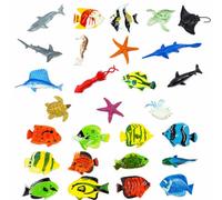 CavspkArt 28Pcs Sea Animals Figures, Realistic Ocean Creature Toys for Kids