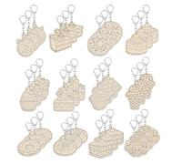 CavspkArt 36pcs DIY Ice Cream Wooden Keychain Craft Kit,Color Your Own Sweet Treat Blank Keychains,Art and Craft for Kids,Unfinished DIY Wood Painting Kits for Boys and Girls Summer Party Favors