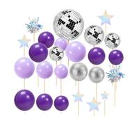 CavspkArt 37-Piece Disco Ball Cake Decoration, Disco Cake Topper Set