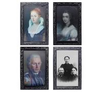 CavspkArt 4 Models Halloween Horror Picture Decoration 3D Scary Face Changing Photos Haunted Hologram Picture Frames Creepy Ghost Portrait for Spooky Themed Parties Window Wall Party Haunted House
