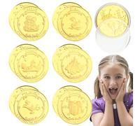 CavspkArt 6 Pcs Tooth Fairy Gifts, Gold Coin for Boys & Girls, Lost Tooth Souvenirs
