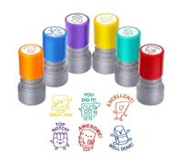 CavspkArt 6Pcs Teacher Stamps Self-Inking, Adorable Stamps for Marking