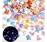 CavspkArt 90Pcs Mini Resin Animals, Glow in The Dark
