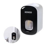 CavspkArt Automatic Toothpaste Dispenser,Waterproof & Easy to Clean Wall-Mounted Toothpaste Holder,Black Automatic Toothpaste Dispenser Bathroom Accessories for Kids,Adults (Black)