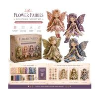 CavspkArt Flower Fairies Patchwork DIY Sewing Kit, 4Pcs Fairy Doll Set
