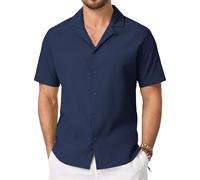Cavva Holiday Shirts for Men Short Sleeve Button Down Shirt Cuban Guayabera