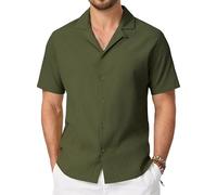 Cavva Men's Cuban Guayabera Shirt Short Sleeve Textured Button Down Shirts