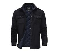 Cavva Mens Flannel Shirt Lumberjack Jacket Checked Padded Shacket 5 Pockets | Plaid overshirt,thermal quilted lined,5 pockets,snap button,adjustable cuffs,winter long sleeve,suitable for work and casual