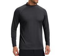Cavva Men's Half Turtleneck Shirt Warm Pullover Undershirt Micro Fleece Lined Long Sleeve Gym Top Baselayer,Black,L