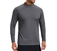 Cavva Men's T Shirts Pullovers Base Layer Top Warm Fleece Stand Collar Winter Athletic Running Sports Shirt,Dark Gray,XL