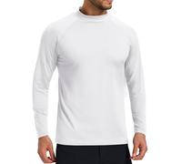 Cavva Men's Thermal Shirt Half Turtleneck Base Layer Winter T Shirt Lightweight Long Sleeve Golf Athletic Warm Shirts,White,3XL