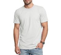 Cavva White Tshirts Men UK Pure Cotton Tees Plain Crew Neck Shirt Comfortable Short Sleeve Tops Regular Fit Basics,3XL