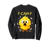 Caw Chicken Crazy Chick Lady Messy Bird Cartoon Humor Sweatshirt