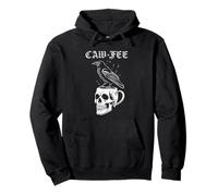 Caw-Fee Gothic Raven Drinking Coffee Funny Pun espresso Pullover Hoodie