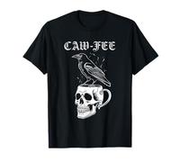 Caw-Fee Gothic Raven Drinking Coffee Funny Pun Espresso T-Shirt