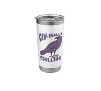 Caw Sually Chilling Crow Pun Funny Bird Stainless Steel Insulated Tumbler