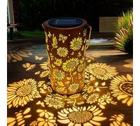 Cawabocy Birthday Gifts for Women Mum Grandma, Sunflower Solar Lanterns Garden Decorations, Solar Garden Lights for Patio Yard Pathway