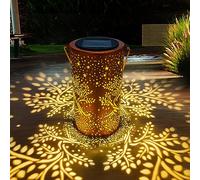 Cawabocy Christmas Lifetree Birthday Gifts for Women - Outdoor Garden Decor Waterproof Hanging Solar Lantern Ornaments, Metal Decorative for Backyard Porch Patio Table Yard Balcony Lawn Pathway