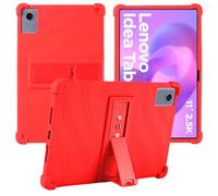 Caweet Case for Lenovo Idea Tab 2025/Motorola Moto Pad 60 Neo/Moto Pad 2026 11 Inch, Heavy Duty Shockproof Full-Protection Adjustable Stand Silicone Cover, Red