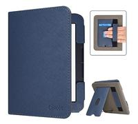 Caweet Case for Nook GlowLight 4 Plus 7.8" 2023 Release, Premium PU Leather Foldable Stand Protective Sleeve Cover with Card Slot and Hand Strap, Blue