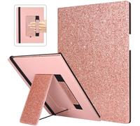 Caweet Stand Case for Remarkable Paper Pro 11.8 Inch 2024, Hard Back Shell Protective Auto Sleep/Wake Book Folio Cover with Pen Holder and Hand Strap, Glitter Rose Gold